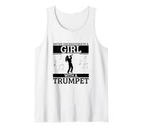 Nunca Subestimes a una Chica con Trompeta Mujeres trompetista Camiseta sin Mangas