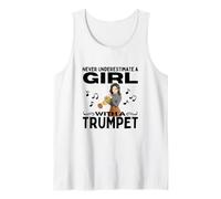 Nunca Subestimes a una Chica con Trompeta Mujeres trompetista Camiseta sin Mangas