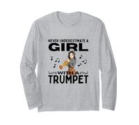 Nunca Subestimes a una Chica con Trompeta Mujeres trompetista Manga Larga
