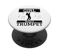 Nunca Subestimes a una Chica con Trompeta Mujeres trompetista PopSockets PopGrip Adhesivo