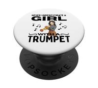 Nunca Subestimes a una Chica con Trompeta Mujeres trompetista PopSockets PopGrip Adhesivo