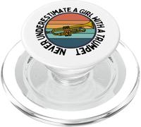 Nunca Subestimes a una Chica con Trompeta Mujeres trompetista PopSockets PopGrip para MagSafe