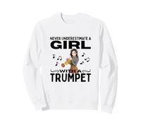 Nunca Subestimes a una Chica con Trompeta Mujeres trompetista Sudadera