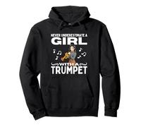 Nunca subestimes a una chica con trompeta Mujeres trompetista Sudadera con Capucha