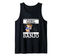 Nunca subestimes a una chica con un banjo mujeres banjo jugador Camiseta sin Mangas