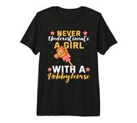 Nunca Subestimes a una Chica con un Caballo de afición. Camiseta Premium