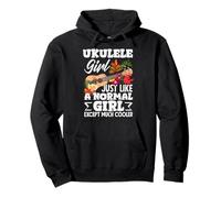 Nunca Subestimes a una Chica con un músico de Ukelele Sudadera con Capucha