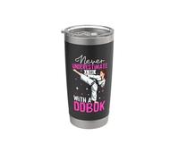 Nunca subestimes a una chica en Dobok - Hapkido Vaso térmico de acero inoxidable de doble pared