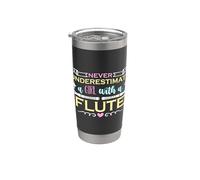 Nunca subestimes a una chica flauta de banda de marcha flauta flautas Vaso térmico de acero inoxidable de doble pared