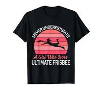 Nunca Subestimes a una Chica Que ama lo último en Frisbee Divertido Camiseta