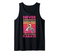 Nunca Subestimes a una Chica Que Conoce Artes Marciales de Karate Camiseta sin Mangas