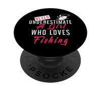 Nunca Subestimes a una Chica Que está pescando PopSockets PopGrip Adhesivo