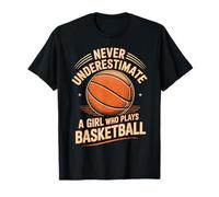 Nunca Subestimes a una Chica Que Juega Regalos de Baloncesto Camiseta