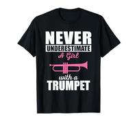 Nunca Subestimes a una Mujer con un trompetista Camiseta