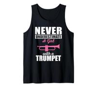Nunca Subestimes a una Mujer con un trompetista Camiseta sin Mangas