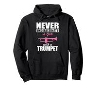 Nunca Subestimes a una Mujer con un trompetista Sudadera con Capucha
