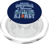 Nunca subestimes a una mujer con una sola enfermedad renal PopSockets PopGrip para MagSafe