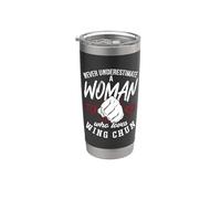 Nunca subestimes a una mujer luchadora de artes marciales Wing Chun Vaso térmico de acero inoxidable de doble pared