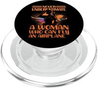 Nunca subestimes a una mujer que puede volar un avión PopSockets PopGrip para MagSafe
