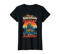 Nunca Subestimes a una Mujer Que todavía Camina en Sus Setenta años Camiseta gráfica económica