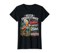 Nunca Subestimes a una Mujer Que todavía Camina en Sus Setenta años Camiseta gráfica económica