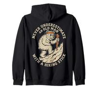 Nunca Subestimes al Viejo bastón de Senderismo Excursionista Sudadera con Capucha