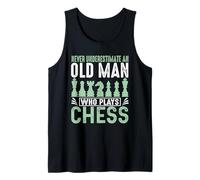 Nunca Subestimes al Viejo Que Juega ajedrez Camiseta sin Mangas
