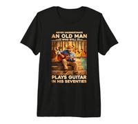 Nunca Subestimes al Viejo Que Toca la Guitarra en Sus Setenta años Camiseta Premium