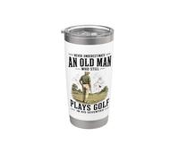 Nunca subestimes al viejo que todavía juega golf en los setenta Vaso térmico de acero inoxidable de doble pared