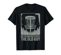 Nunca Subestimes el diseño de Old Guy Disc Golf Camiseta gráfica económica