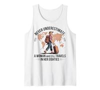 Nunca Subestimes los Viajes de una Mujer en Sus Ochenta Camiseta sin Mangas