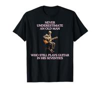 Nunca Subestimes Old Man Guitar 70s Camiseta