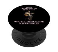 Nunca Subestimes Old Man Guitar 70s PopSockets PopGrip Adhesivo