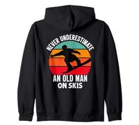 Nunca Subestimes Old Man Skis Deportes de Invierno Sudadera con Capucha