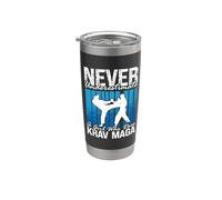 Nunca subestimes una defensa perfecta de artes marciales Krav Maga Vaso térmico de acero inoxidable de doble pared