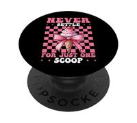 Nunca te conformes con una Cucharada de Helado de Cono de niña Coqueta PopSockets PopGrip Adhesivo