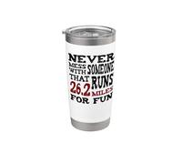 Nunca te metas con alguien que corre 26.2 millas por diversión Vaso térmico de acero inoxidable de doble pared