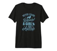 Nunca te pongas Entre una Chica y su Perro Australiano Camiseta Premium