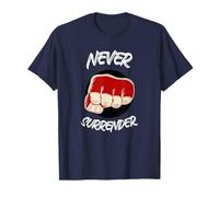 Nunca te rindas. No te rindas. Nunca te rindas el puño de lucha. Camiseta