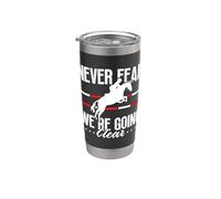 Nunca temas, nos vamos claros ama montar a caballo espectáculo saltando Vaso térmico de acero inoxidable de doble pared