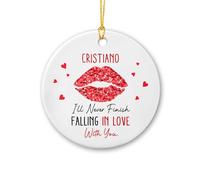 Nunca Terminaré De Enamorarme Decoración Navideña para Colgar Únicas Decoracion Navidad Cerámica Adornos Navideños para Hogar Mochila Estante