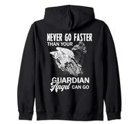 Nunca vayas más rápido que tu ángel de la guarda puede ir para motorista Sudadera con Capucha