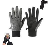 Nunca vuelvas a congelar tus dedos, guantes térmicos impermeables para pantalla táctil, guantes deportivos para pantalla táctil para todas las estaciones (gris, mediano)