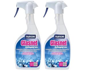 Nuncas Glasnet Lámparas - Detergente de Cristales para Candelabros y Cristales - 500ml (Paquete de 2)