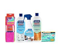 NUNCAS - Set de limpieza de mármol - WINTO MARMO 1L + WINTO PARQUET 1L + BEL MARMO 500 ML + Gamex - Paños antipolvo