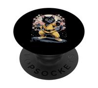 Nunchaku Cat Kung Fu Kungfu Nunchucks Kitten Artes Marciales PopSockets PopGrip Adhesivo