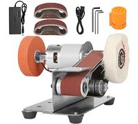 NunDunco - Mini lijadora de banda - Afilador de cuchillos eléctrico de 15 grados, lijadora de banco eléctrica, pulidora de mesa de 7 velocidades ajustables para carpintería, metal, fabricación de