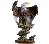 NUNETH Escultura de águila calva, estatua de decoración del hogar, adorno grande para sala de estar, manualidades de resina, 48 cm