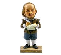 NUNETH Estatua de William Shakespeare, escultura de colección interior, figuras decorativas de resina, adornos de escritorio, marrón