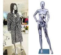 NUNETH Maniqui Plateado Maniqui Cuerpo Vestido Forma Torso, Maniquies de Cuerpo Entero Mujer Hombre 70 Pulgadas 72 Pulgadas, Costura Escaparate Apoyos, Cosplay Maniquí 5 Poses (Color : Female B Pose)
